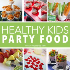 Healthy Kids Party Food | Just because you are throwing a kids birthday party doesn’t mean you need to serve pizza, juice boxes and cupcakes with icecream. We’ve gathered up some of our favorite party food options from past parties to give you ideas for healthier, kid friendly food that will please both adults and party goers.